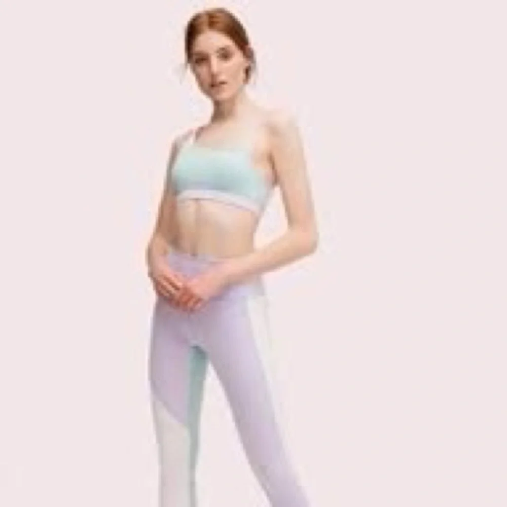 NWT Kate Spade: Large Green & White Strap Sports Workout Bra